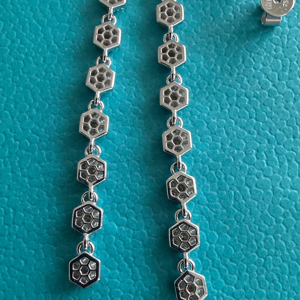 18k white gold Birks Diamond Drop Earrings - Picture 10 of 16